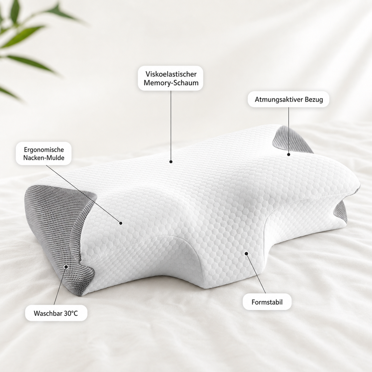 Ergonomisches Nackenkissen – Viskoelastisch & Formstabil