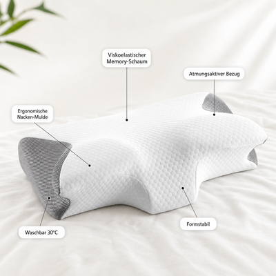 Ergonomisches Nackenkissen – Viskoelastisch & Formstabil