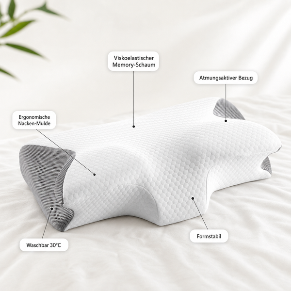 Ergonomisches Nackenkissen – Viskoelastisch & Formstabil