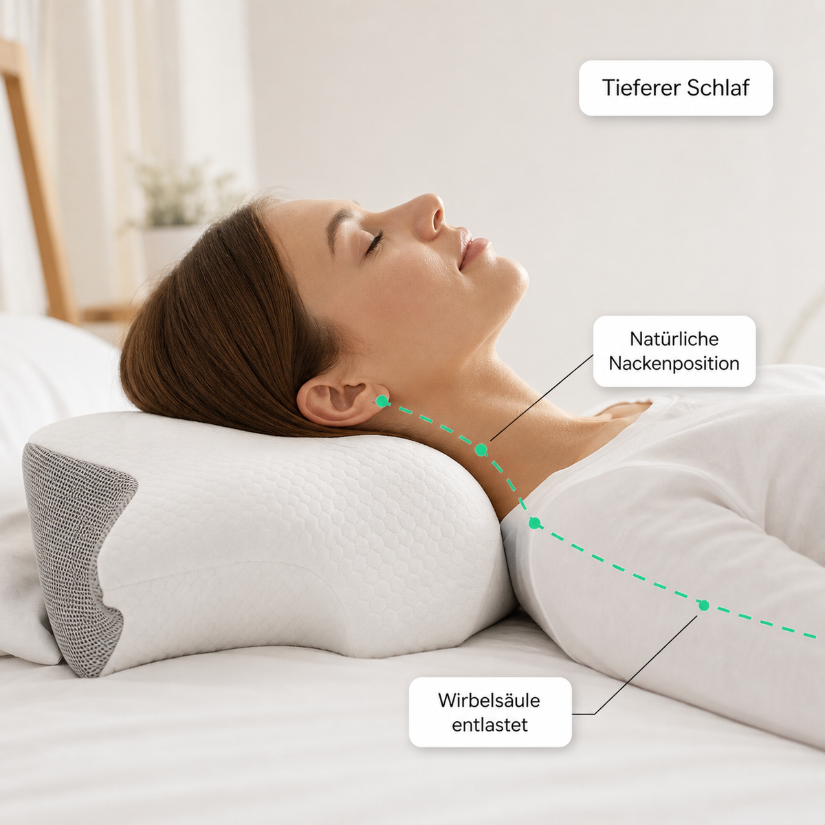 Ergonomisches Nackenkissen – Viskoelastisch & Formstabil