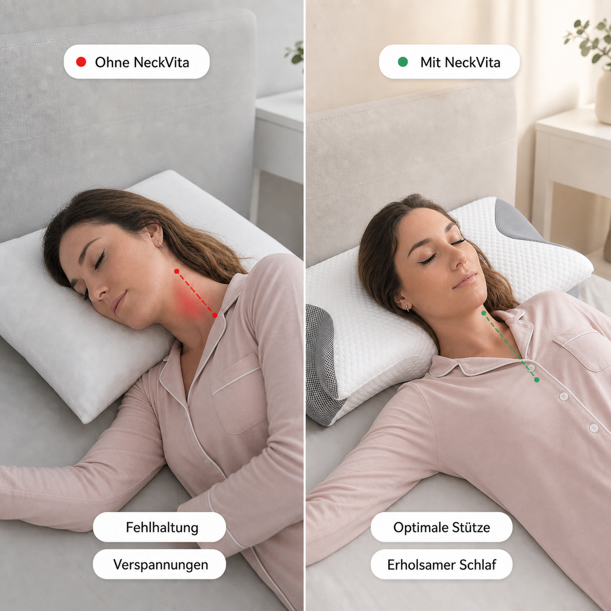 Ergonomisches Nackenkissen – Viskoelastisch & Formstabil